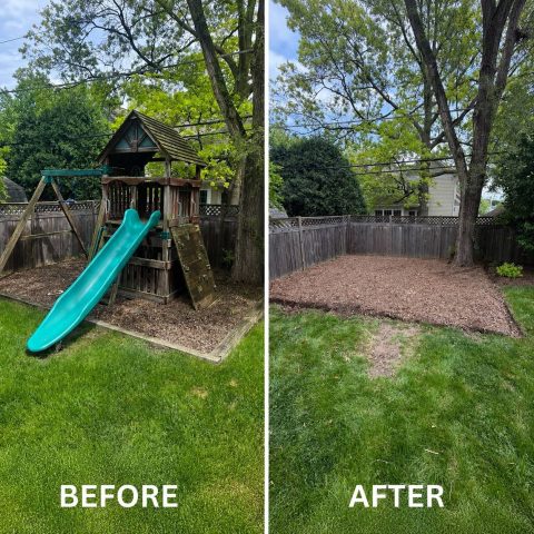 Kids playhouse removal and demolition in Chicago suburbs.